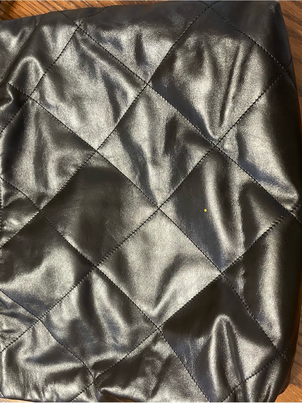 Quilted Black Faux Leather Tote or Bag Panel